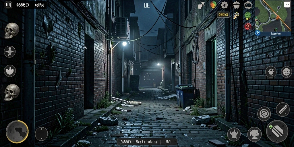 Screenshot gameplay 66D menampilkan suasana Horror yang mencekam.