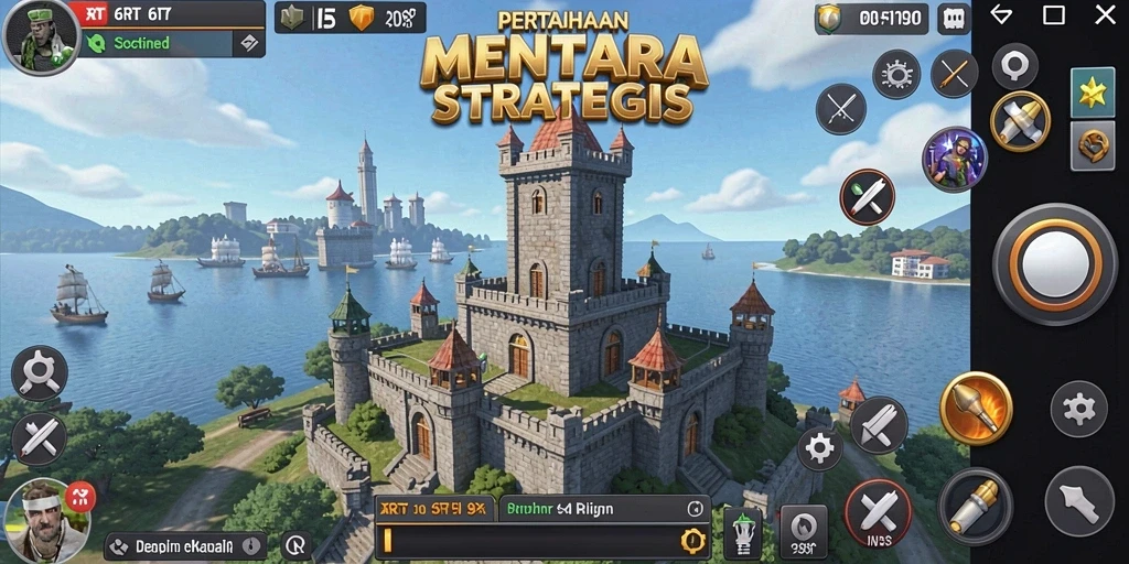 Tampilan menara pertahanan yang strategis dalam aksi.