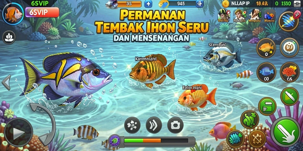 Gameplay Tembak Ikan yang seru dan penuh warna di 6SVIP.