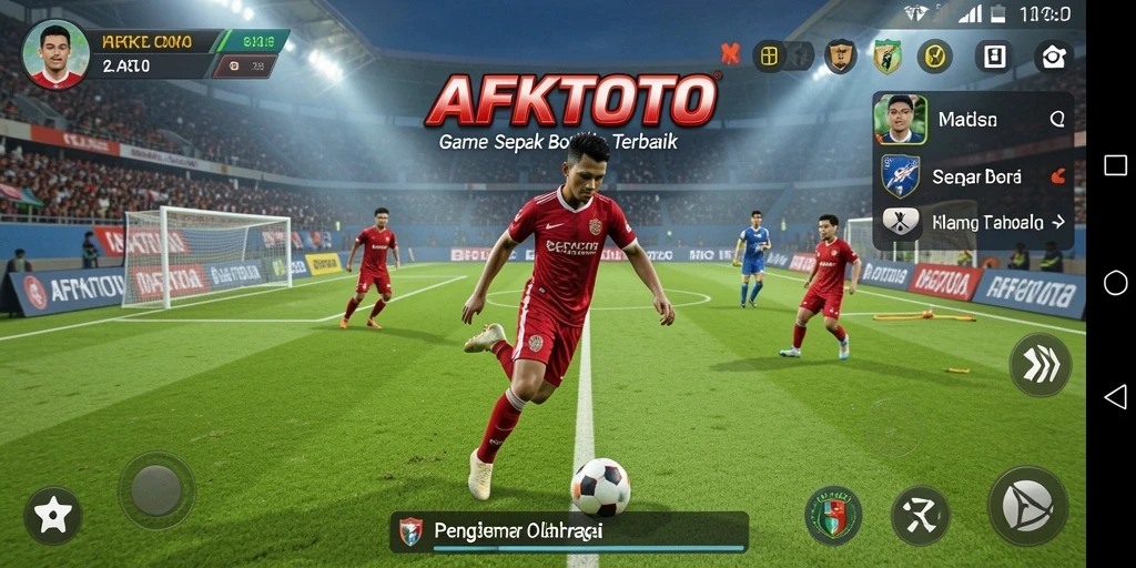 Tangkapan layar AFKTOTO menampilkan aksi permainan sepak bola yang dinamis.
