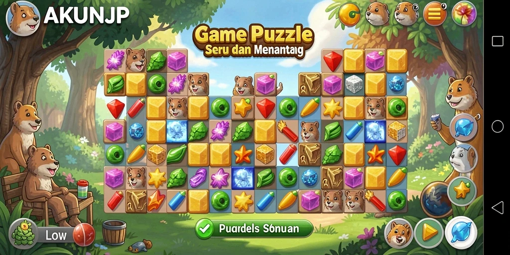 Screenshot gameplay yang menunjukkan tantangan puzzle menarik di AKUNJP.