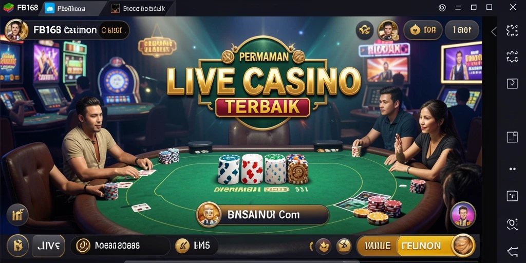 Tampilan menyerupai kasino nyata dalam permainan Live Casino.