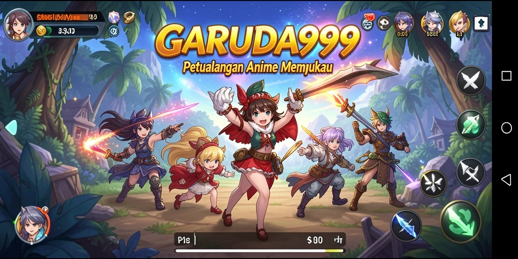 Screenshot gameplay menggambarkan aksi seru dan karakter Anime yang menarik.