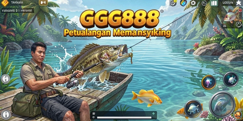 Screenshot gameplay GGG888 menampilkan suasana memancing yang menarik.