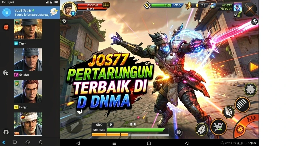 Screenshot gameplay JOS77 menampilkan aksi pertarungan yang seru.