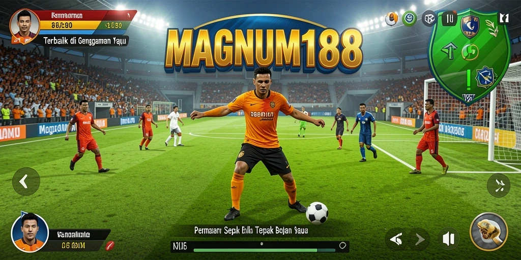 Screenshot gameplay MAGNUM188 menampilkan aksinya di lapangan sepak bola.