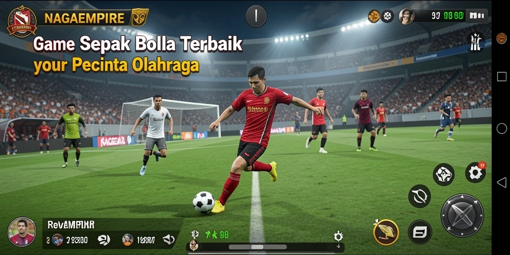 Screenshot gameplay NAGAEMPIRE yang menunjukkan aksi seru di lapangan.