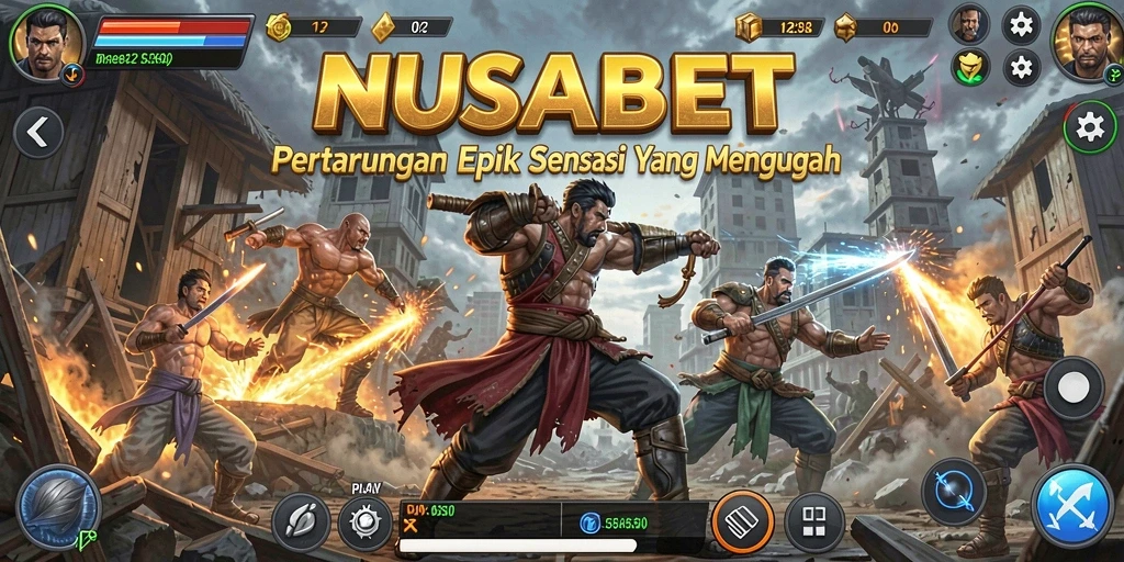 Tampilan menarik pertarungan dalam NUSABET dengan karakter yang menonjol.