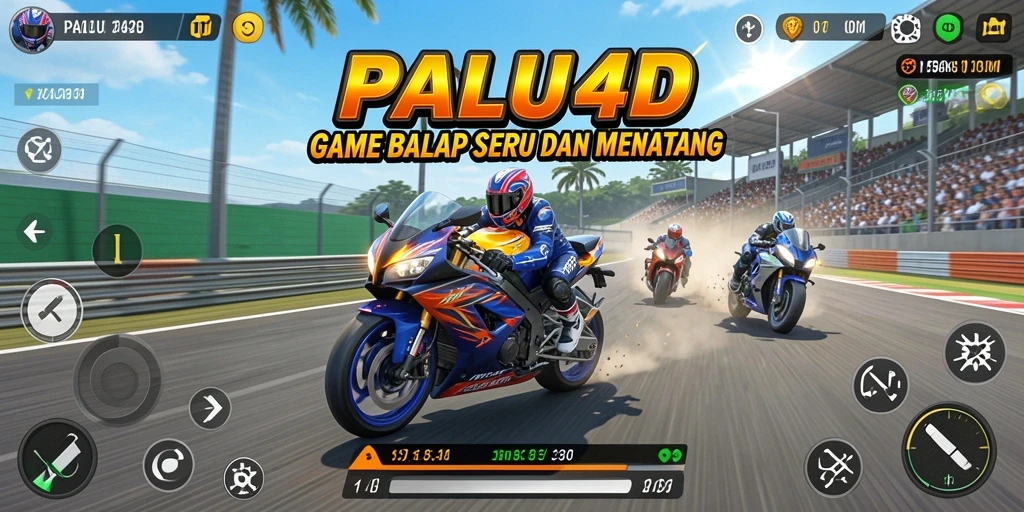 Tangkapan layar utama PALU4D menampilkan aksi balap motor yang mendebarkan.