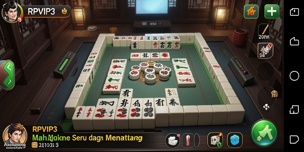 Screenshot gameplay RPVIP3 menunjukkan tantangan Mahjong yang mengasyikkan.