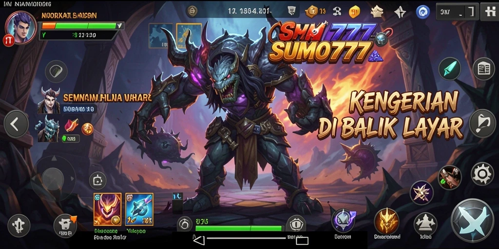 Tampilan gameplay menegangkan di SUMO777 dengan suasana horor yang mendalam.