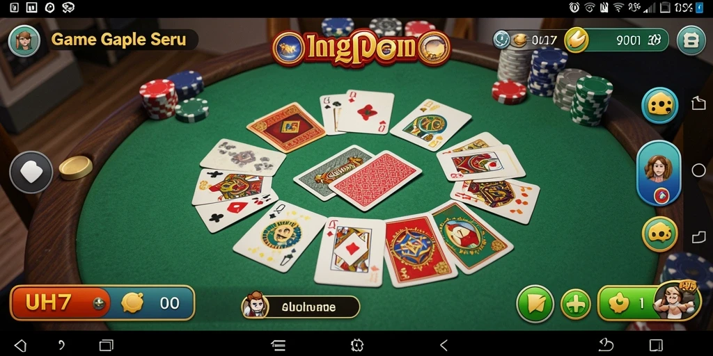 Tampilan gameplay seru dalam permainan Gaple UH77.