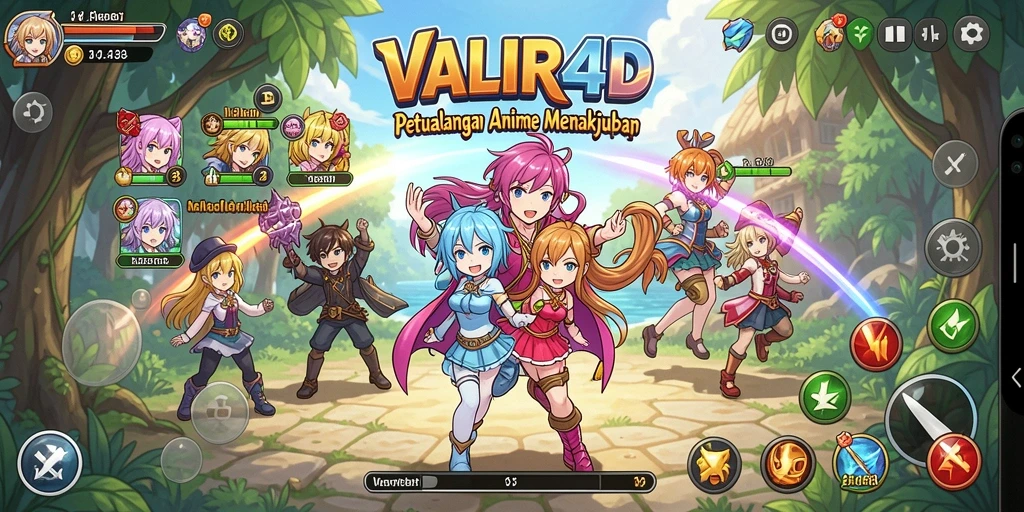 Tampilan gameplay VALIR4D yang menakjubkan dengan karakter anime.
